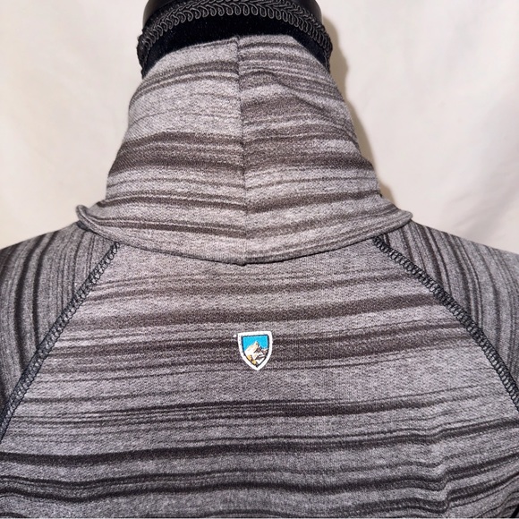 KUHL Pippa Cowl Neck Pullover Sweater Womens Medium Long Sleeve Gray Stripes - Picture 6 of 15